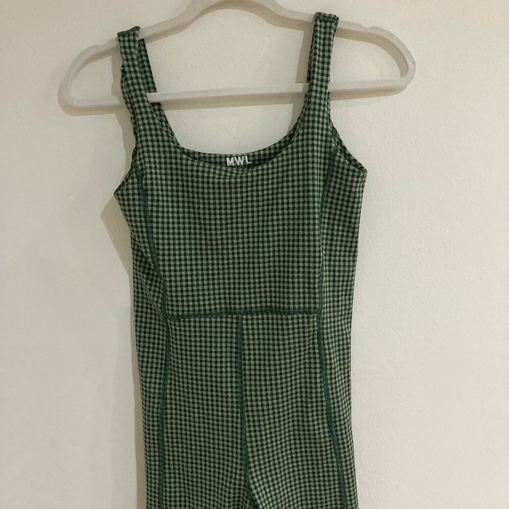 Madewell MWL Green Gingham Athletic One Piece